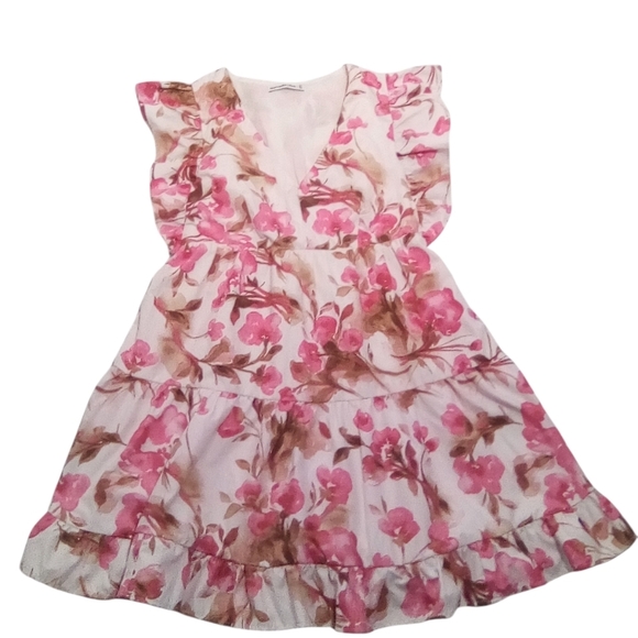 Abercrombie & Fitch Women’s Poplin Tiered Floral V Neck Ruffle Dress Size MT - Picture 7 of 12